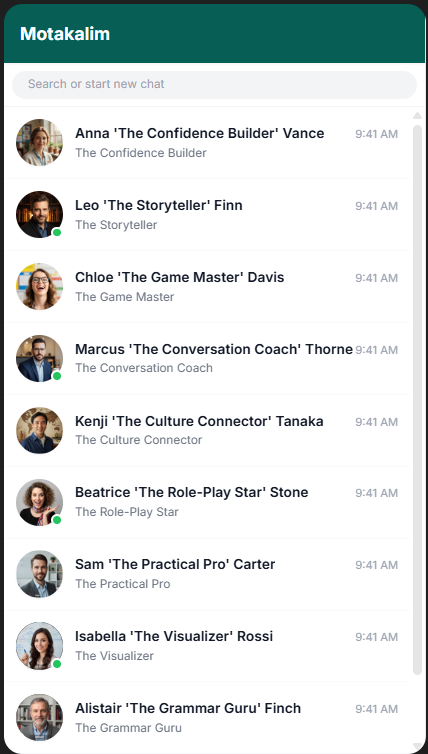 FluentPal application interface showing a conversation