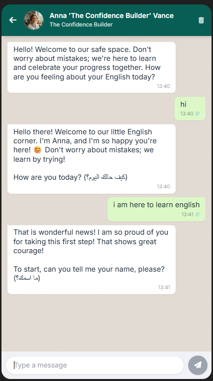 Screenshot showing instant grammar correction in the app.